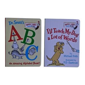 Dr. Seuss Bright & Early Board Books Lot of 2 ABC & I'll Teach My Dog Words